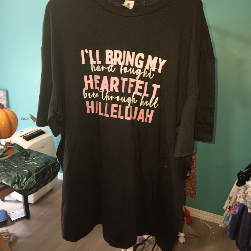 Women Black Graphic T-Shirt with Inspirational Text